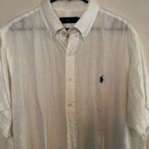 Ralph Lauren XXL White Linen Men's shirt